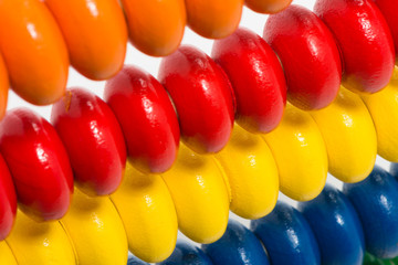 Toy abacus on white
