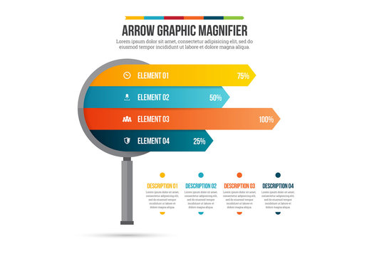 Arrow Graphic Magnifier Infographic