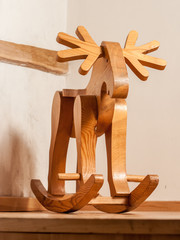 Wooden deer a rocking chair toy