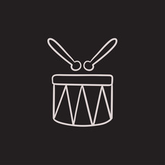 Circus drum sketch icon.