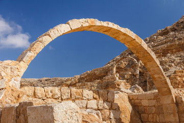 Fototapeta na wymiar Ruins of the ancient Avdat settlement, Negev, Israel