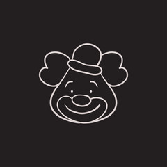 Clown sketch icon.
