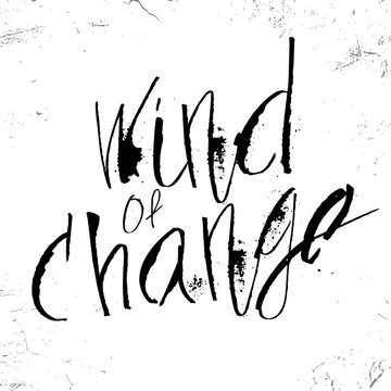 Wind of change card in calligraphy brush