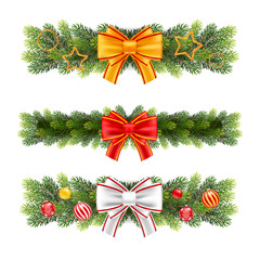 Christmas garland from fir tree branches