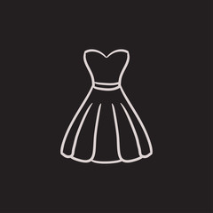 Dress sketch icon.