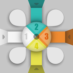 3d circular vector infographics 4 parts template for presentations and seminars