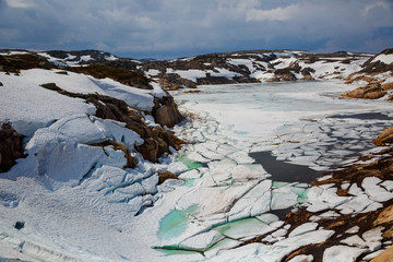 Melting glacier in the north of Scandinavia