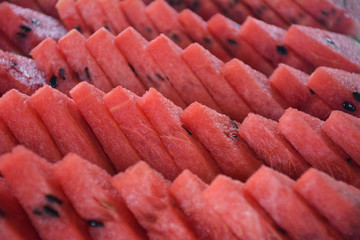 fresh slices of red watermelon