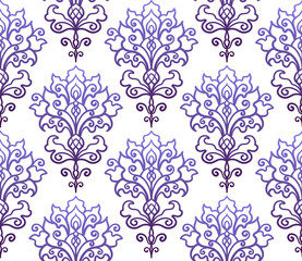 vector, contour, illustration, seamless pattern, element for design, abstract, swirls, mandala, blue, oriental style