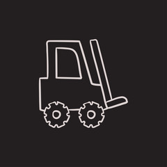 Forklift sketch icon.