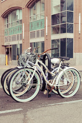 Fototapeta na wymiar Bicycles in Hoboken