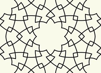 Gorgeous Seamless Arabic Pattern Design. Monochrome Wallpaper or Background.