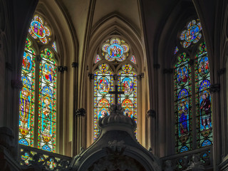 Stained Glass Windows in the Cathedral of St Andrew in Bordeaux
