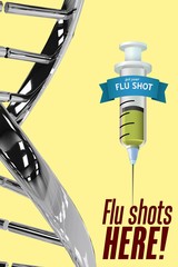 Flu shots here message