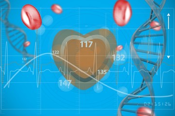 Red heart with ecg line