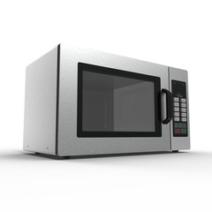 Microwave oven isolated on white. 3D illustration