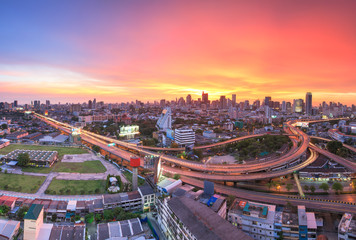 Top view of buiding city scape in Bangkok, Thailand