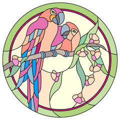 stained glass window parrot
