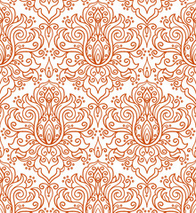 vector, contour, illustration, seamless pattern, element for design, abstract, swirls, oriental style