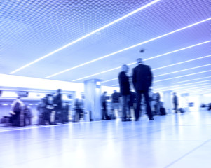 abstract blur of passengers