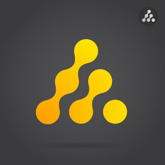 Pyramid icon, concept of growth and development