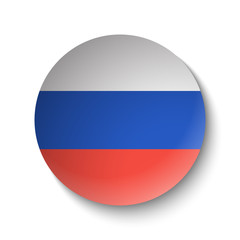 White paper circle with flag of Russia. Abstract illustration
