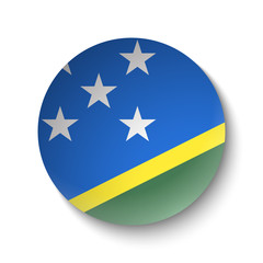 White paper circle with flag of Solomon Islands. Abstract illustration