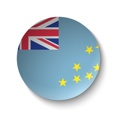 White paper circle with flag of Tuvalu. Abstract illustration