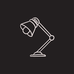 Table lamp sketch icon.