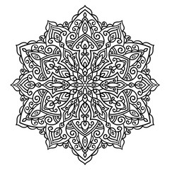 Mandala. Ethnic decorative elements. Hand drawn background. Islam, Arabic, Indian, ottoman motifs.