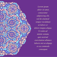 Stock Vector Illustration. Invitation card with white lace ornament. Floral lace on minty background. It can be used for decorating of invitations, cards, cover for book, notebook. Flowers vector