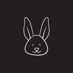 Easter bunny sketch icon.