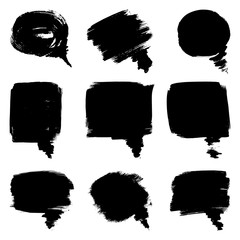 Set of ink grunge speech bubbles on white background.  Abstract  - 122278549