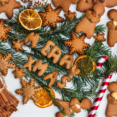 Merry Xmas Letters and Gingerbread Cookies