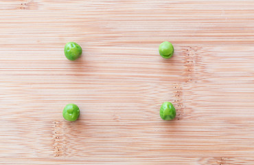 four peas representing the 4 p's of marketing