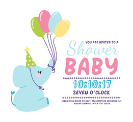 Baby shower invitation vector card