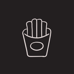 French fries sketch icon.