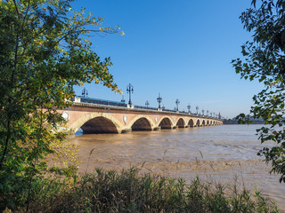Pont de Pierre (Peter's Bridge) over the River Garonne in Bordea