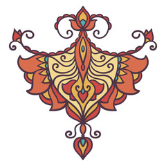 vector, abstract, oriental style, flower, lotus, tattoo, design element, floral designs, doodle, yoga, medallion, hand-drawing
