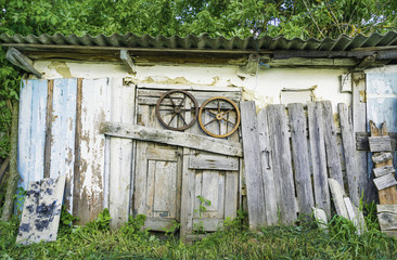Traditional ukrainian small-sized barn.