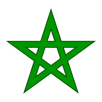 Pentagram symbol icon on white.