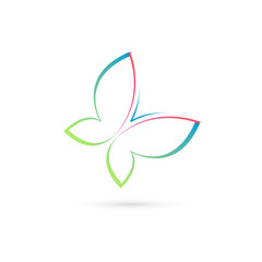 Abstract butterfly logo. Isolated on white background. Vector illustration, eps 10.
