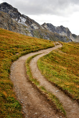 Mountain pathway on a cloudy day
