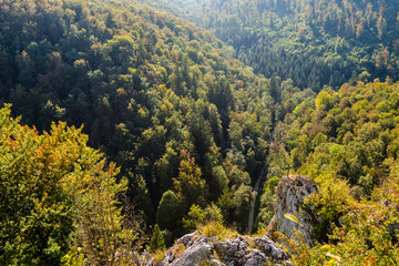 View down on beautiful landscape in Swabian Alb