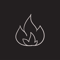 Fire  sketch icon.