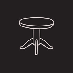 Round table sketch icon.