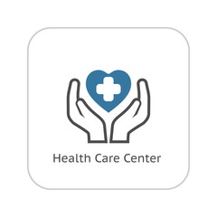 Health Care Center Icon. Flat Design.