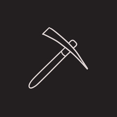 Pickax sketch icon.