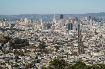 Obraz premium High resolution San Francisco panorama from Twin Peaks