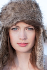 Girl outside in the snow
